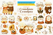 Cute Grandmothers and Grandfathers, an Illustration by babenkoirusa (Thumbnail 1 of 12)