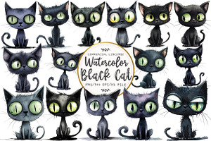 Zombie Black Cat Clipart, an Illustration by OK Design