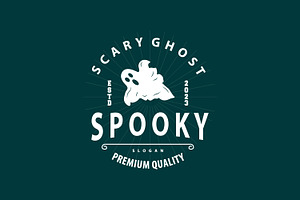 Spooky Ghost Logo Simple Halloween, a Branding & Logo Template by Maylianaw28