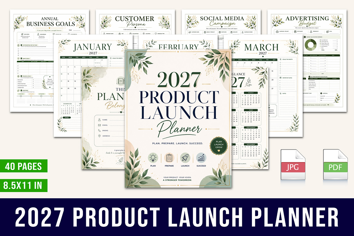 2027 Product Launch Planner, a Stationery Template by Designmela01 (Photo 1 of 5)