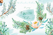 Cypress. Watercolor clipart, a Decorative Illustration by LABFcreations (Thumbnail 6 of 12)