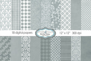 18 Richly Grey Digital Paper Pack