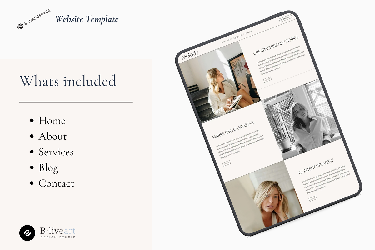 Melody Squarespace 7.1 Template, a Squarespace Template by Beliveart Studio (Photo 3 of 4)