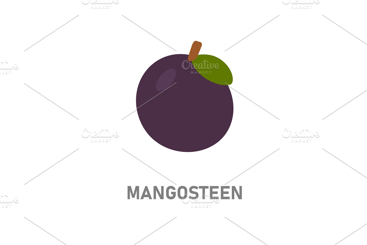 Mangosteen tropical fruit. Purple, a Food Illustration by GraphiShop