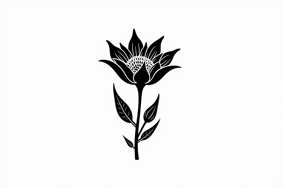 Black Floral Silhouette Set, an Illustration by balal (Photo 5 of 21)