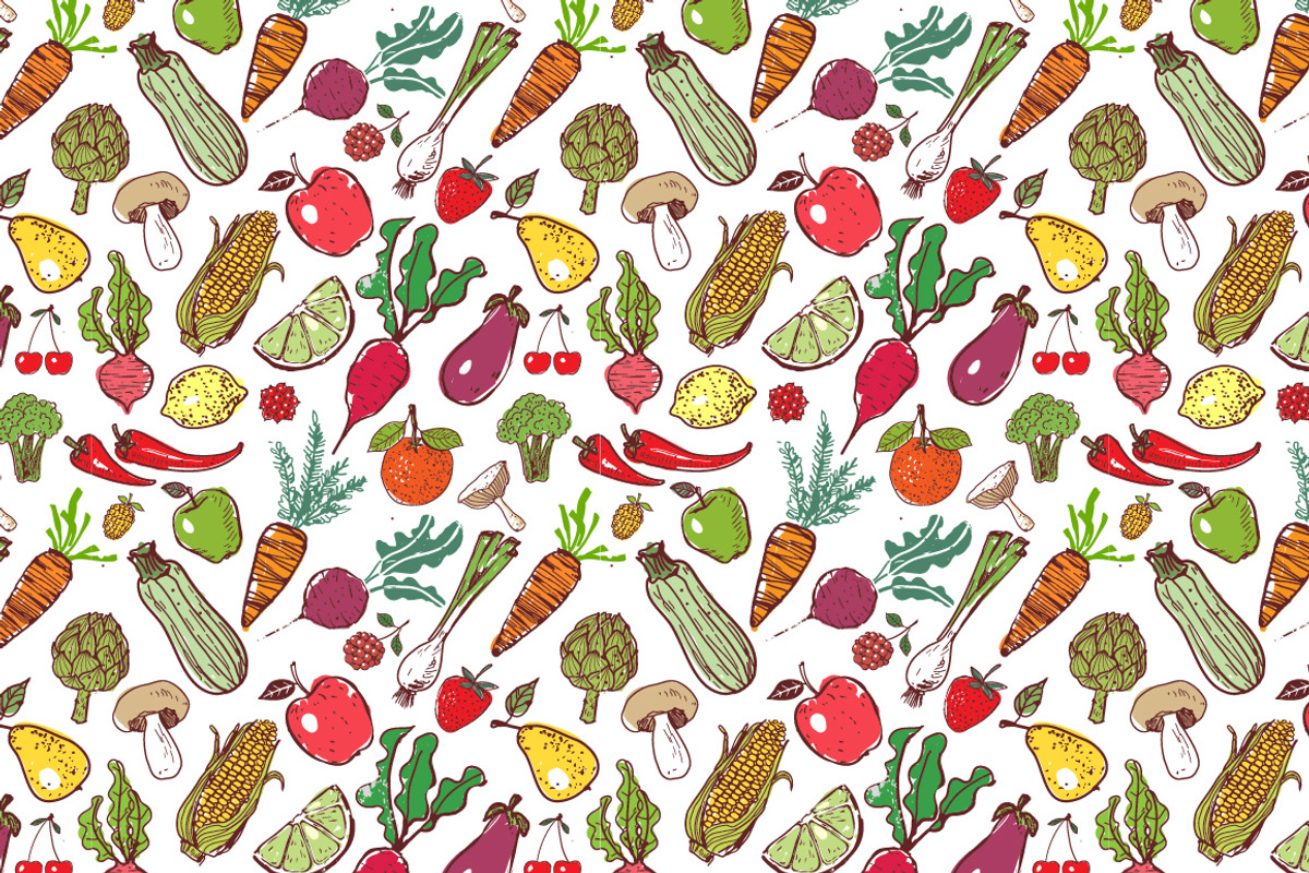 Fruits and vegetables doodles, a Food Illustration by Elina_Li (Photo 20 of 20)