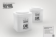 Square Tea Tins  Packaging Mock Up, a Cups & Container Mockup by INCDesign (Thumbnail 4 of 5)