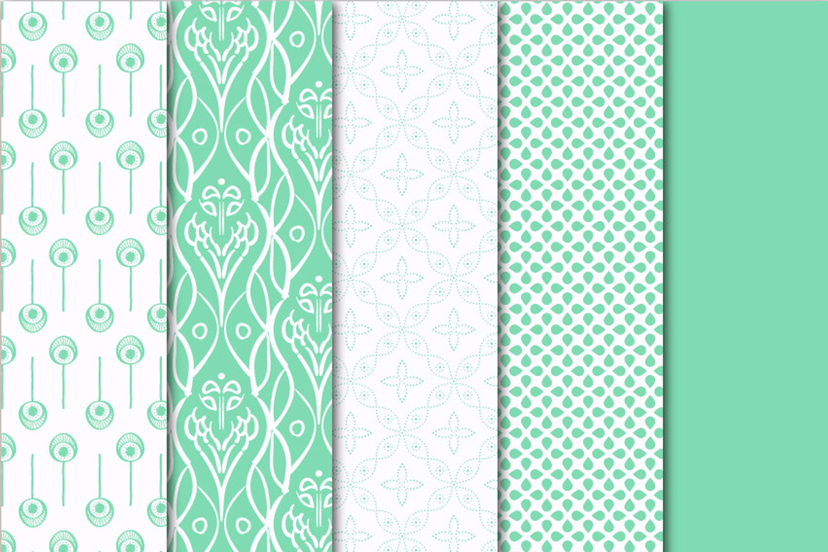 Digital Papers Mint Orchid preview 3