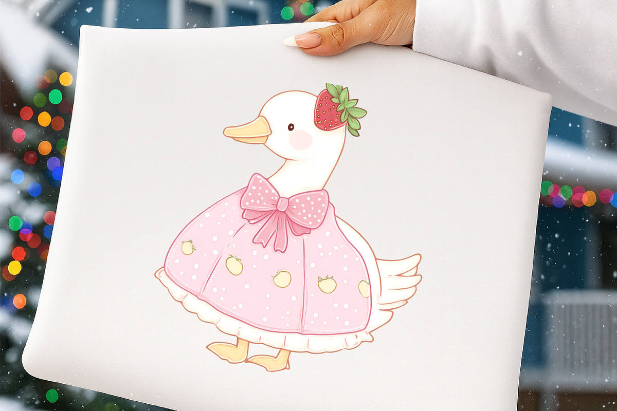 Strawberry Coquette Goose Clipart, an Illustration by Digital Artistic99 (Photo 8 of 8)