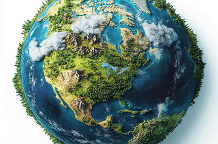 Earth Globe North America Lush Green, a Background Photo by Pixeness