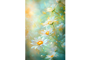 Painterly daisies bask in soft, an Object Illustration by Lermont51