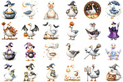 Witchy Goose Halloween Clipart Set, an Illustration by Sublimation Artist (Thumbnail 2 of 6)