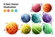 Planet Collection Vector Illustratio, an Object Illustration by KAZ by IanMikraz Studio (Thumbnail 3 of 3)