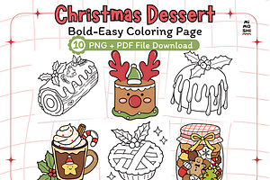 Christmas Dessert BoldEasy Coloring