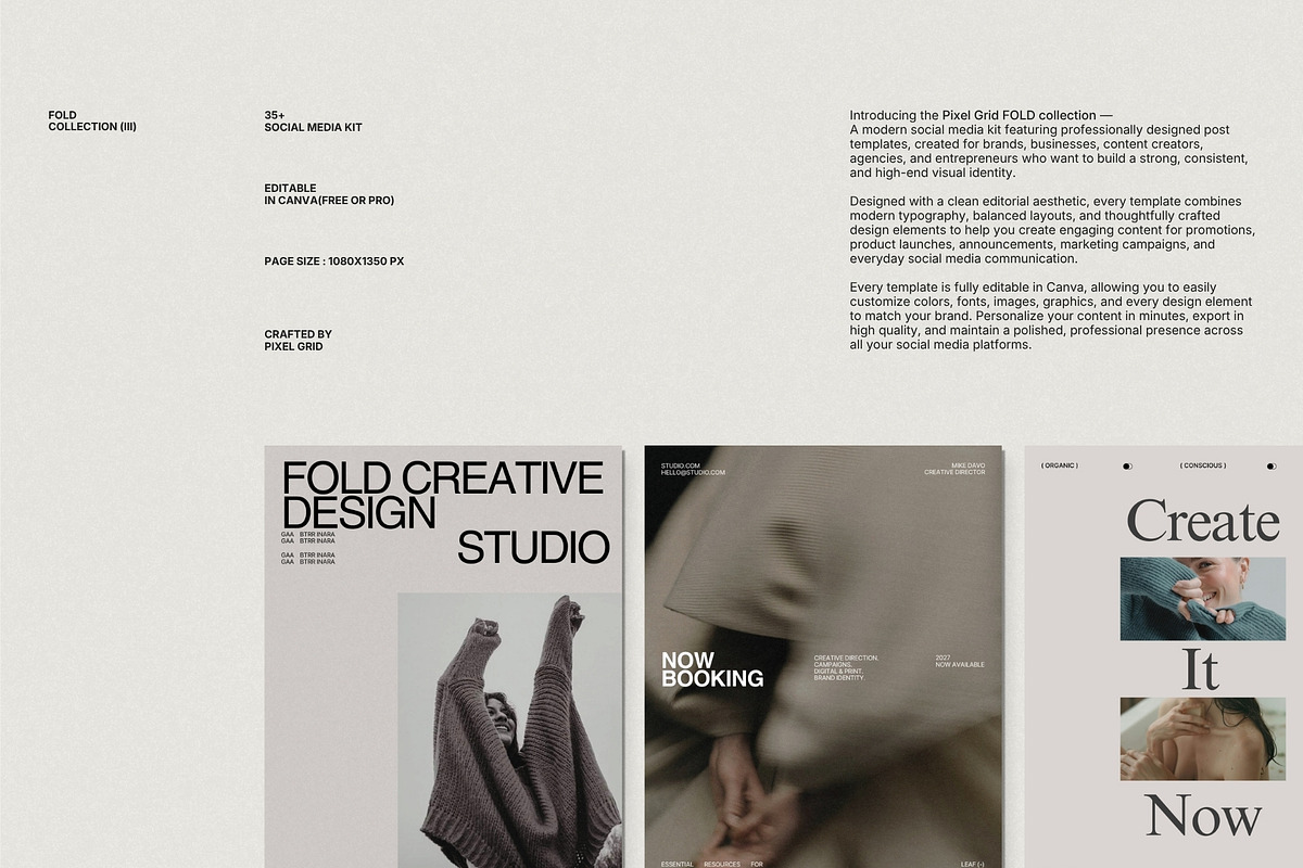 FOLD | Social Media Kit (III), a Social Media Template by Pixel Grid (Photo 6 of 10)