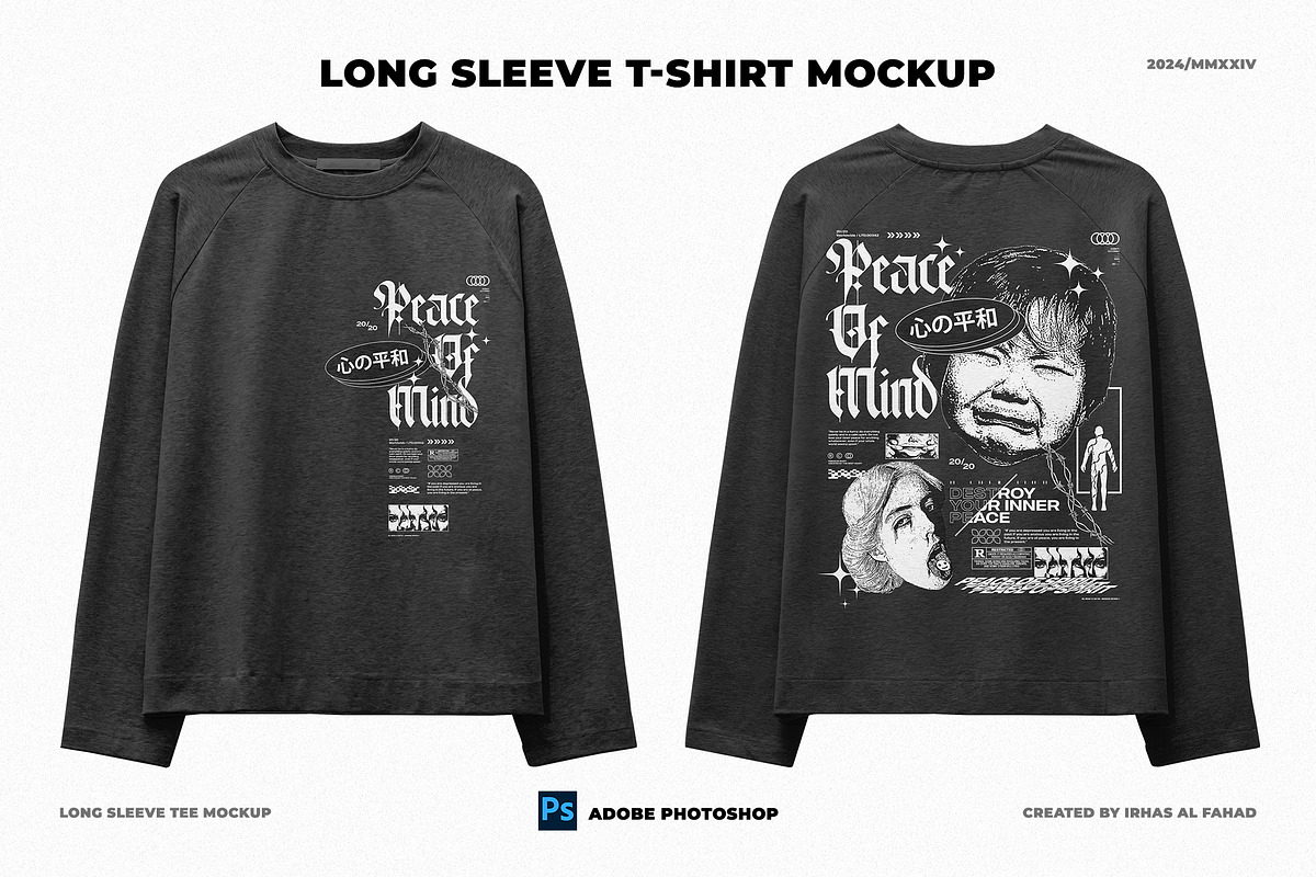 Long Sleeve T-shirt Mockup, a Shirt Mockup by Irhasalfahad (Photo 1 of 3)