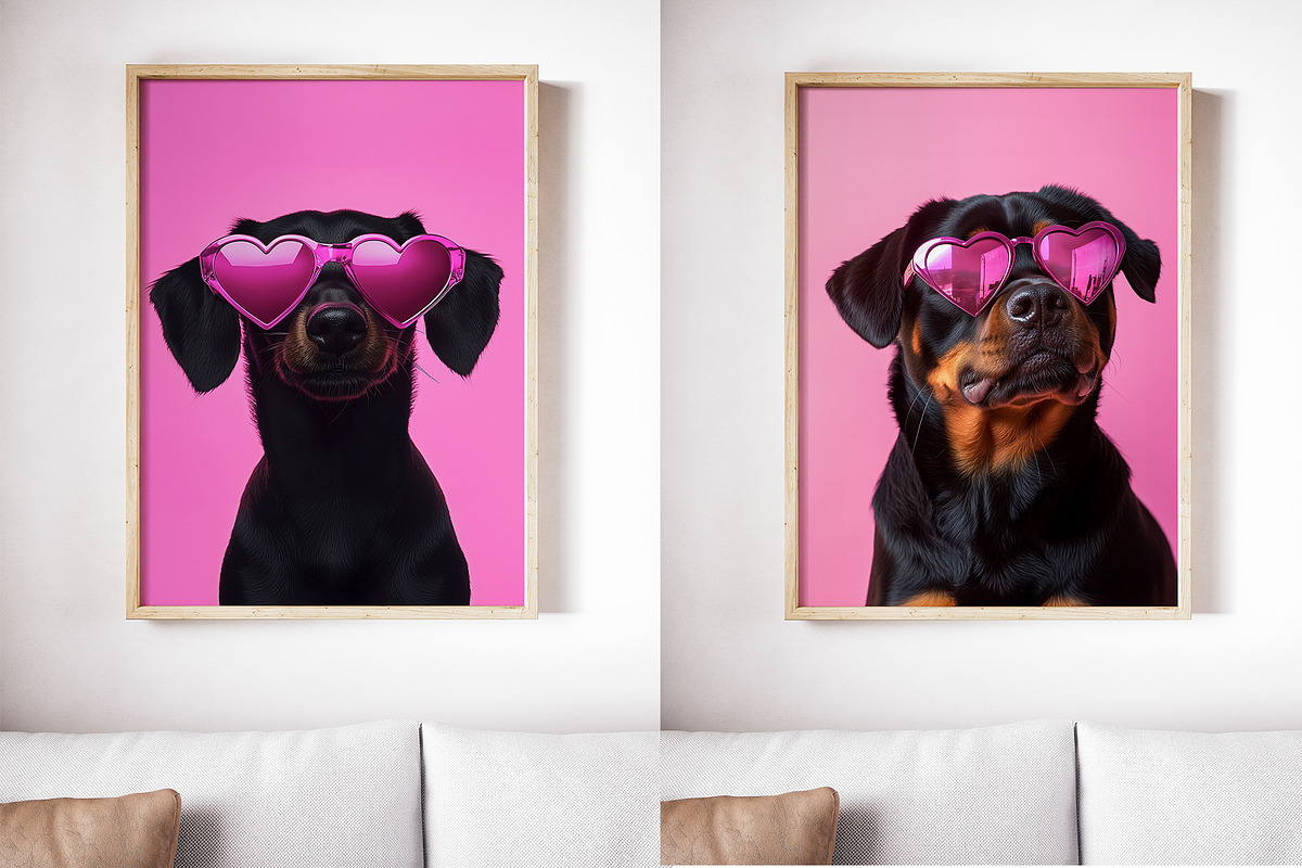 Funky Dogs in Sunglasses Poster Pack, an Illustration by HabitusDesigns (Photo 8 of 9)