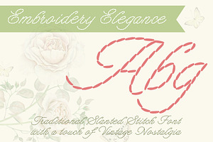 Embroidery Elegance Stitch Font, a Font by JoZOO