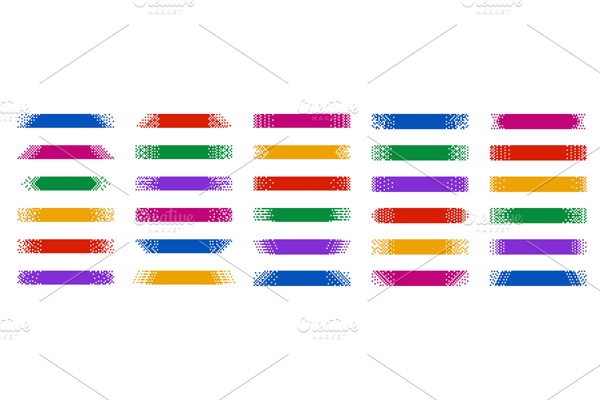 Pixel banner. Header strips with, an Object Illustration by winwin.art