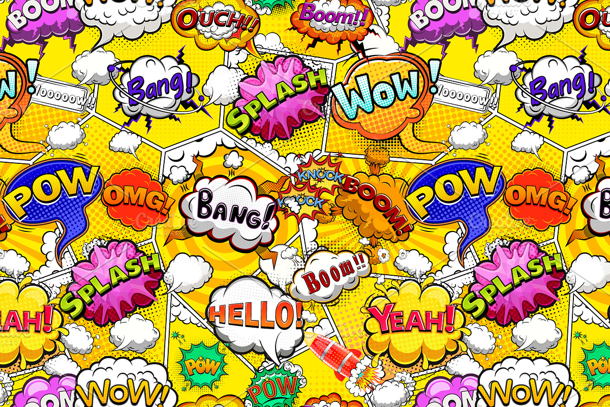 Seamless comic book page pattern, a Pattern Graphic by Yayasya (Photo 3 of 3)