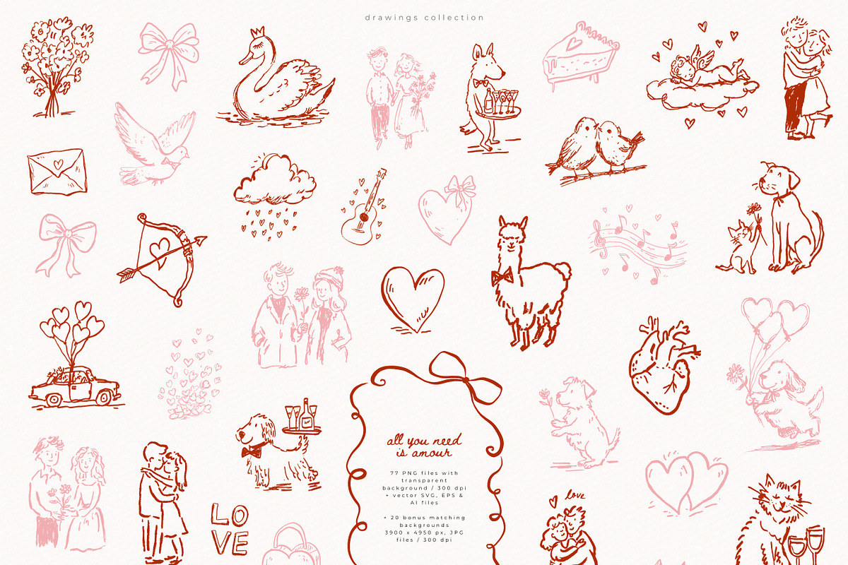 All You Need Is Amour Collection, a Seasonal Illustration by PeDe Designs (Photo 3 of 8)