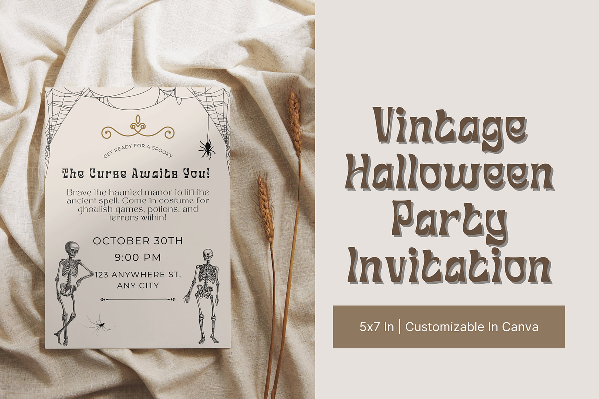 Vintage Halloween Party Invitation, an Invitation Template by Modernastic - Canva (Photo 1 of 3)