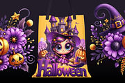Cute halloween clipart set, a Graphic by JuliaStarArt-FantasyHome (Thumbnail 7 of 9)