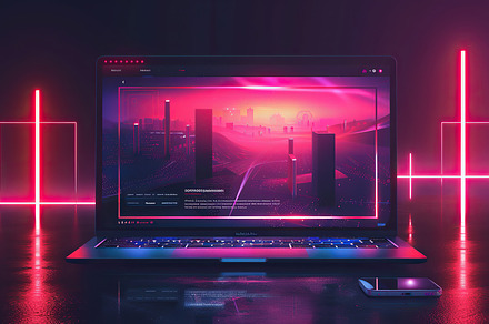A modern digital interface with a ne, a Background Photo by LOGOCREATIVE