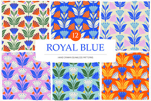 Royal Blue Patterns, a Pattern Graphic by GVGraphics