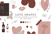 LOVE SHAPES - Abstract valentine set, a Decorative Illustration by Artnis (Thumbnail 1 of 8)