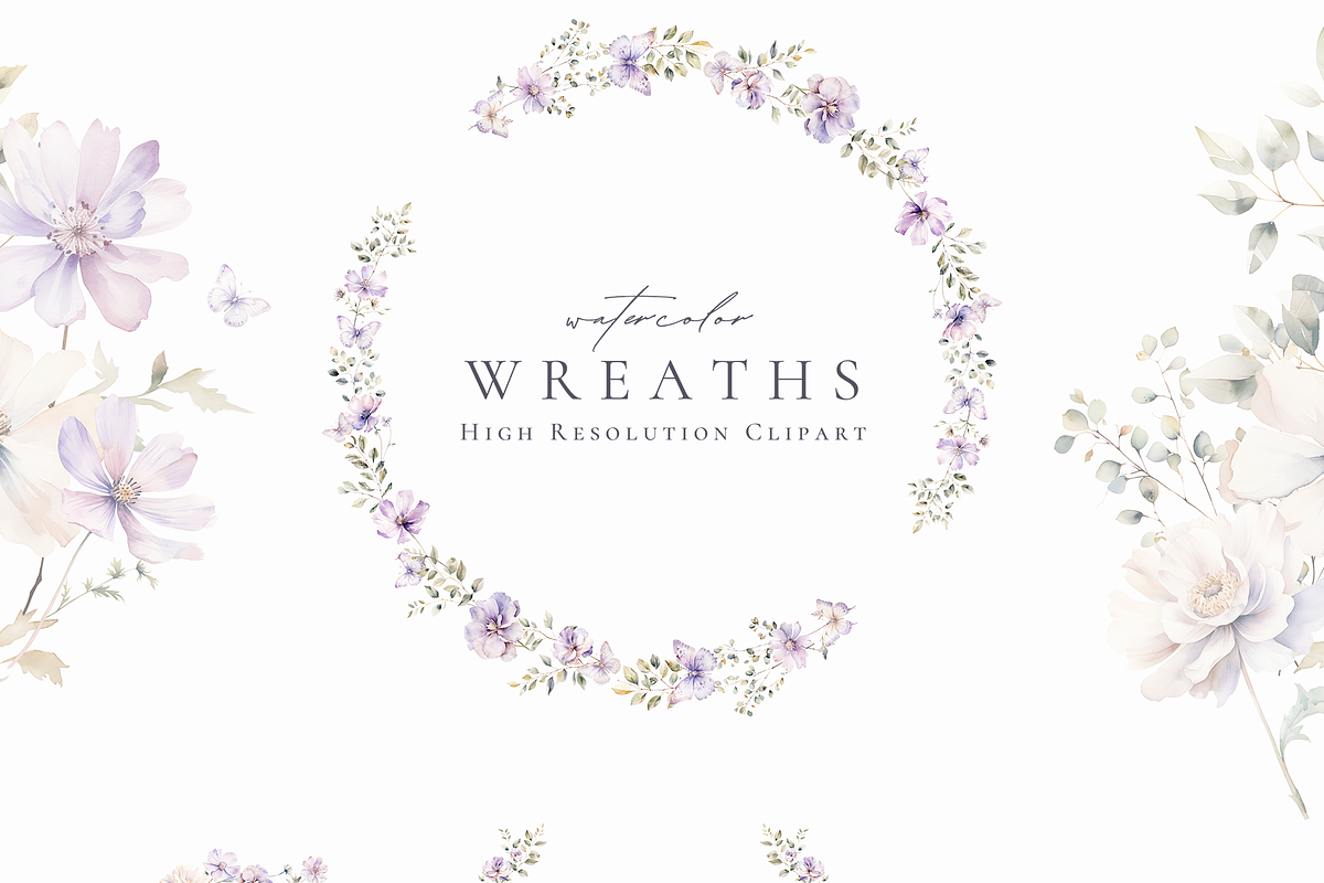 Dreamy Florals Watercolor Clipart, a Decorative Illustration by Altea Design Studio (Photo 7 of 19)