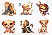 Lion Watercolor Cliparts, an Illustration by RobertsArt (Thumbnail 4 of 7)