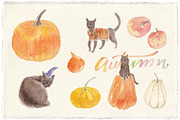 Cozy Autumn Watercolor Clipart, a Seasonal Illustration by byJuliaKors (Thumbnail 2 of 3)