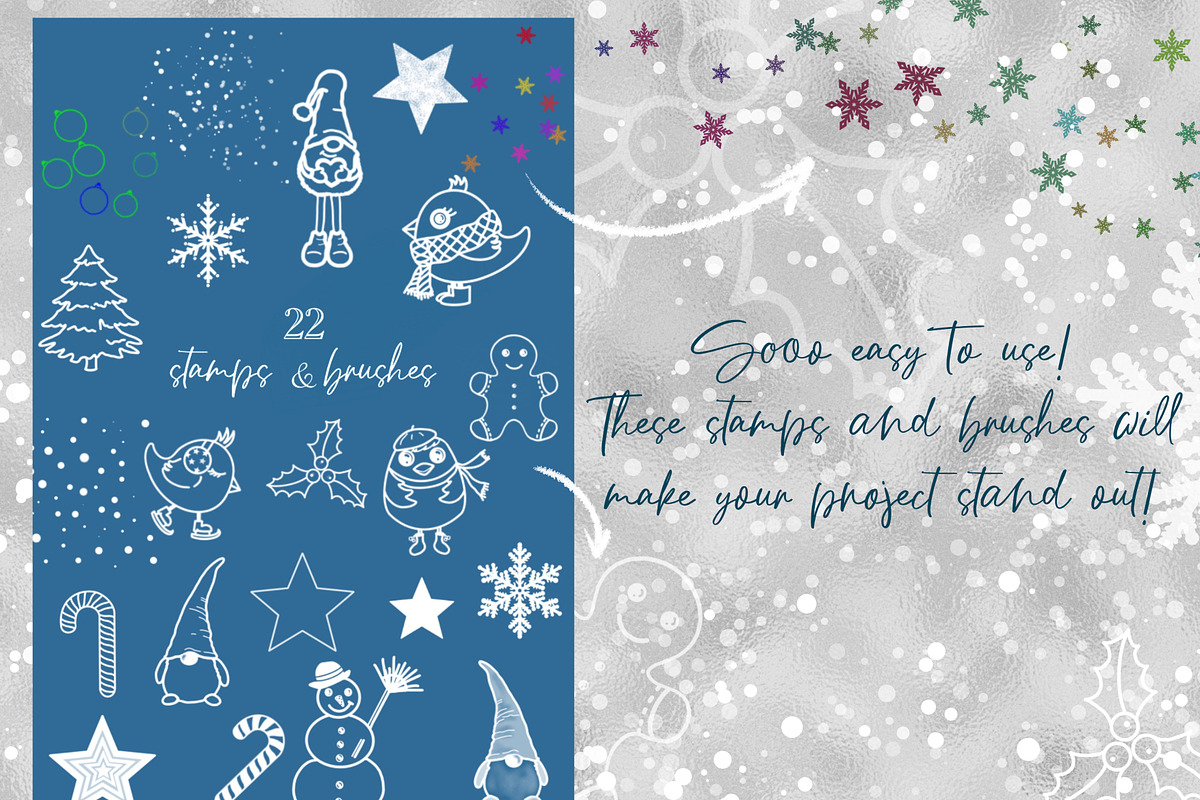 Winter Procreate Brushes & Stamps, a Shape Add-On by Ducatum (Photo 6 of 8)
