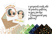 Warm autumn with cute hedgehogs, an Illustration by Lososenok (Thumbnail 2 of 4)