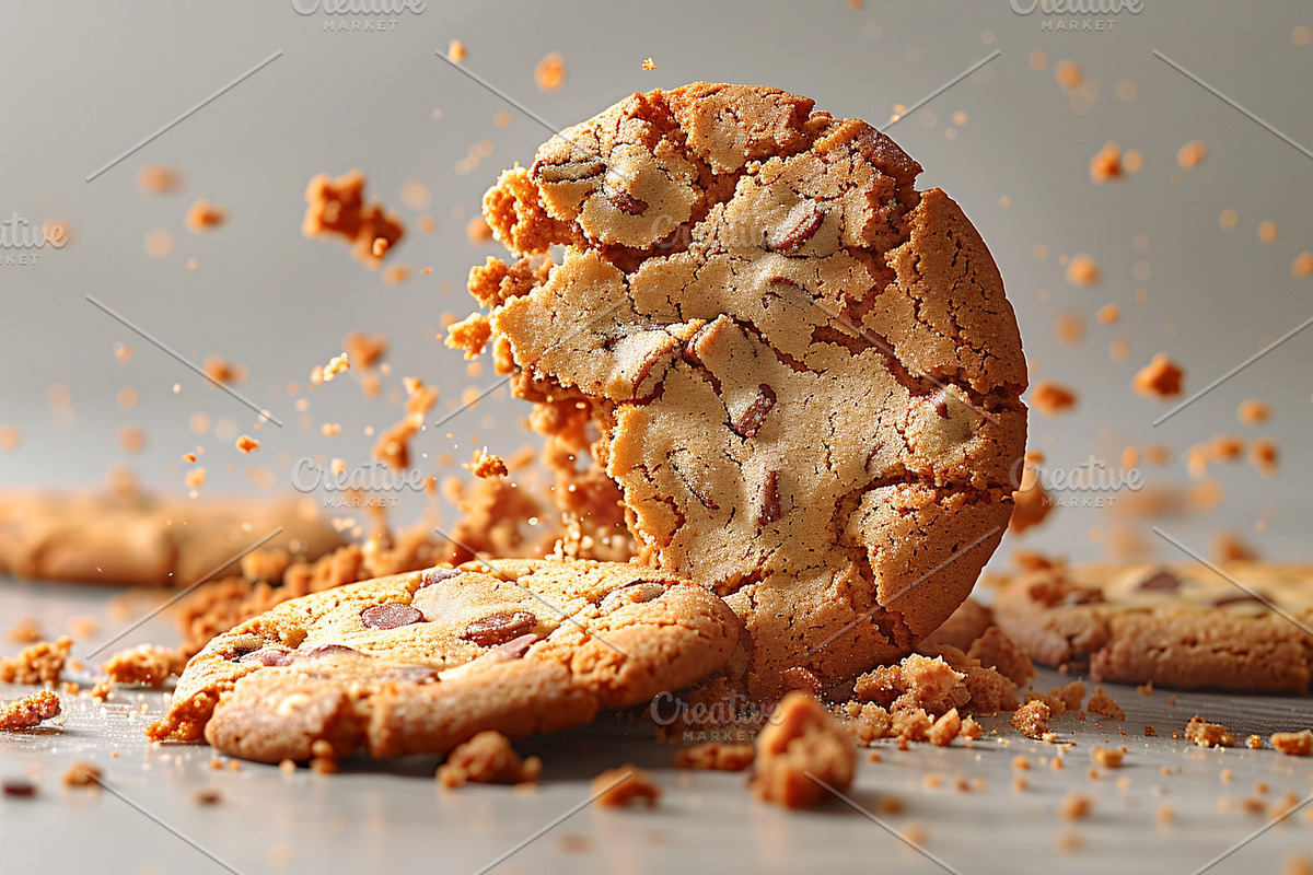 Floating Chocolate chip cookies, a Food Illustration by shahsoft