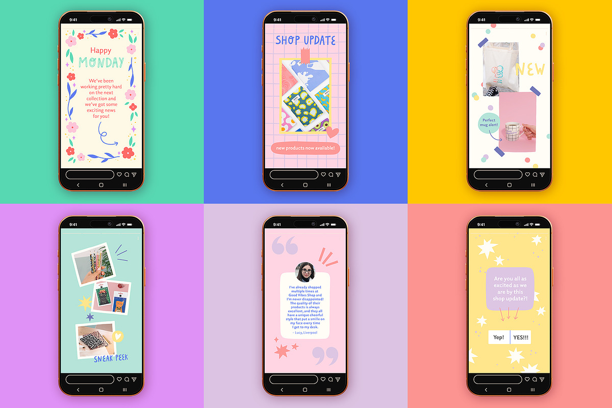 Fun Instagram Templates - Photoshop, a Social Media Template by Carole Chevalier (Photo 5 of 17)