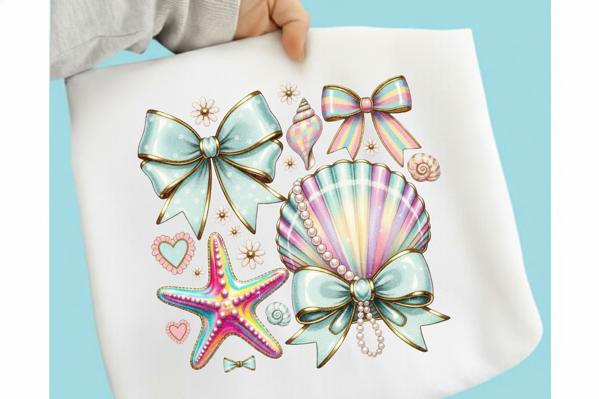 Summer Png, Floral Coquette Seashell, an Illustration by Designking (Photo 5 of 6)