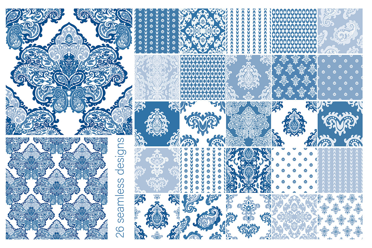 LUXURY DAMASK SEAMLESS PATTERNS, a Pattern Graphic by Sonulkaster (Photo 2 of 10)