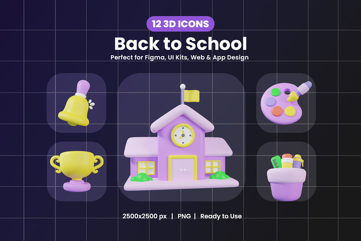 3D Back to School Icon Pack, an Object Graphic by Artnivora.Std (Photo 1 of 4)
