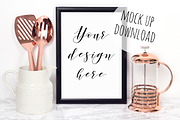Frame Mockup Kitchen Scene Photo, a Print Template by Pixomize (Thumbnail 1 of 2)