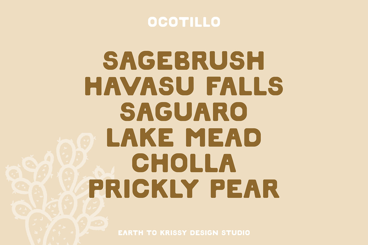 OCOTILLO by Earth To Krissy Design, a Sans Serif Font by earthtokrissydesign (Photo 3 of 6)