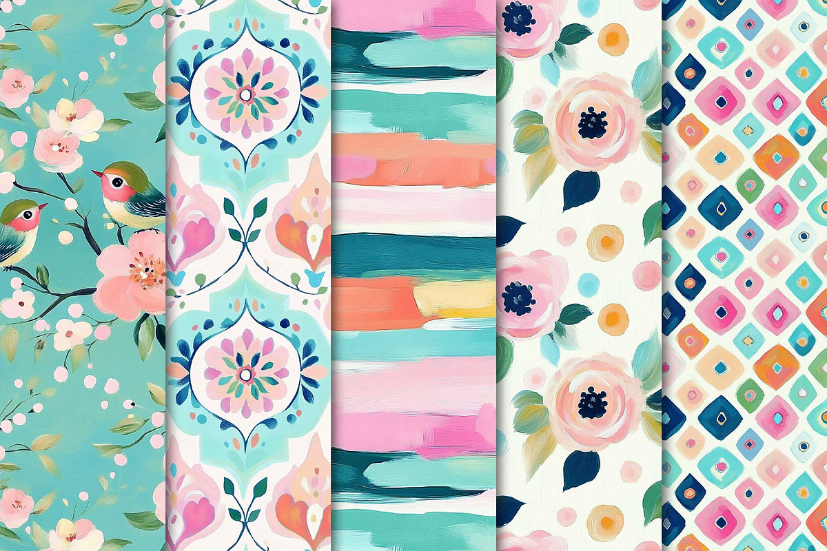 Charming Spring Digital Paper Set, a Pattern Graphic by Maishop (Photo 2 of 4)