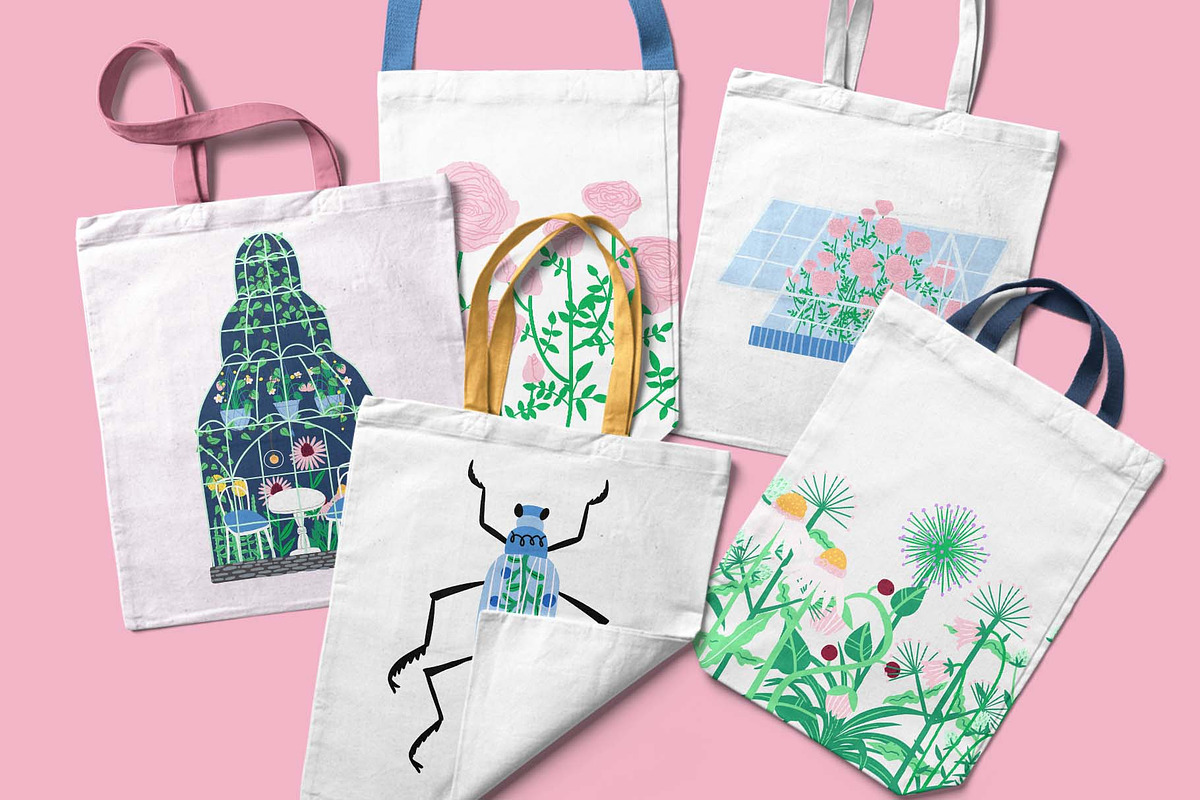FLOWER GARDEN: plants, greenhouse, a Seasonal Illustration by Elliko shop (Photo 6 of 16)