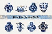 Blue & White Porcelain Clip Art, an Object Graphic by Patterns for Dessert (Thumbnail 1 of 8)