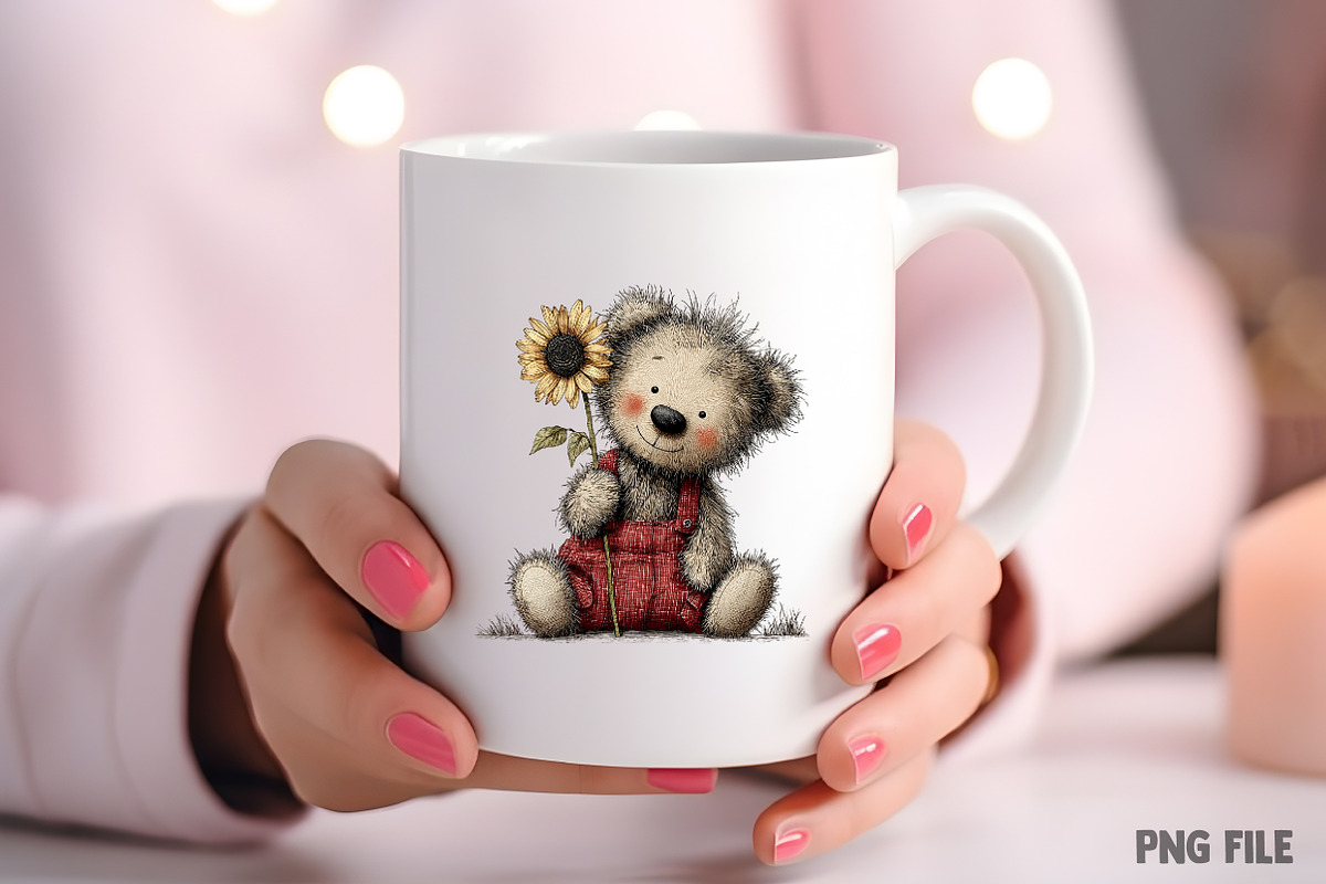 Whimsical Summer Teddy Bear Clipart, an Illustration by Craft Nest (Photo 9 of 11)