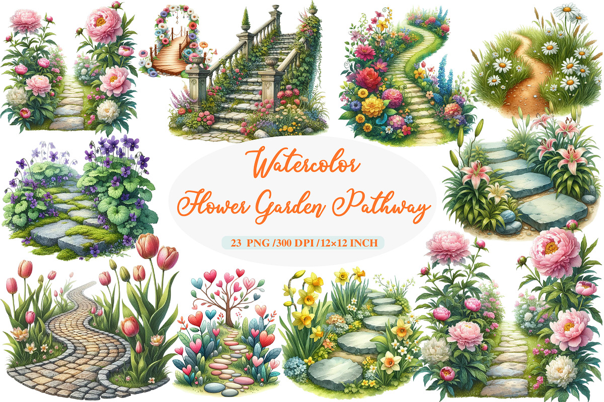 Flower Garden Pathway Clipart, an Illustration by Daily.Designs (Photo 1 of 4)