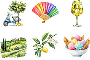 Watercolor Italy Summer Clipart, an Illustration by Designking (Thumbnail 4 of 5)