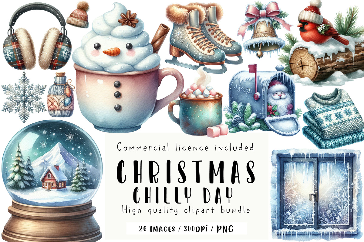 Chilly Christmas Day Clipart, an Illustration by CreationArt (Photo 1 of 5)