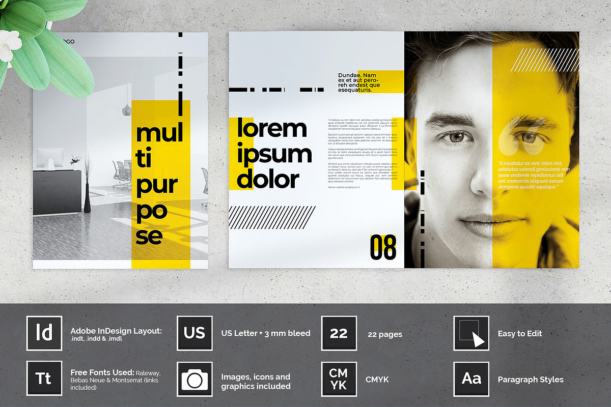 OUBEL: Yellow Multipurpose Brochure, a Brochure Template by McLittle Stock (Photo 1 of 4)